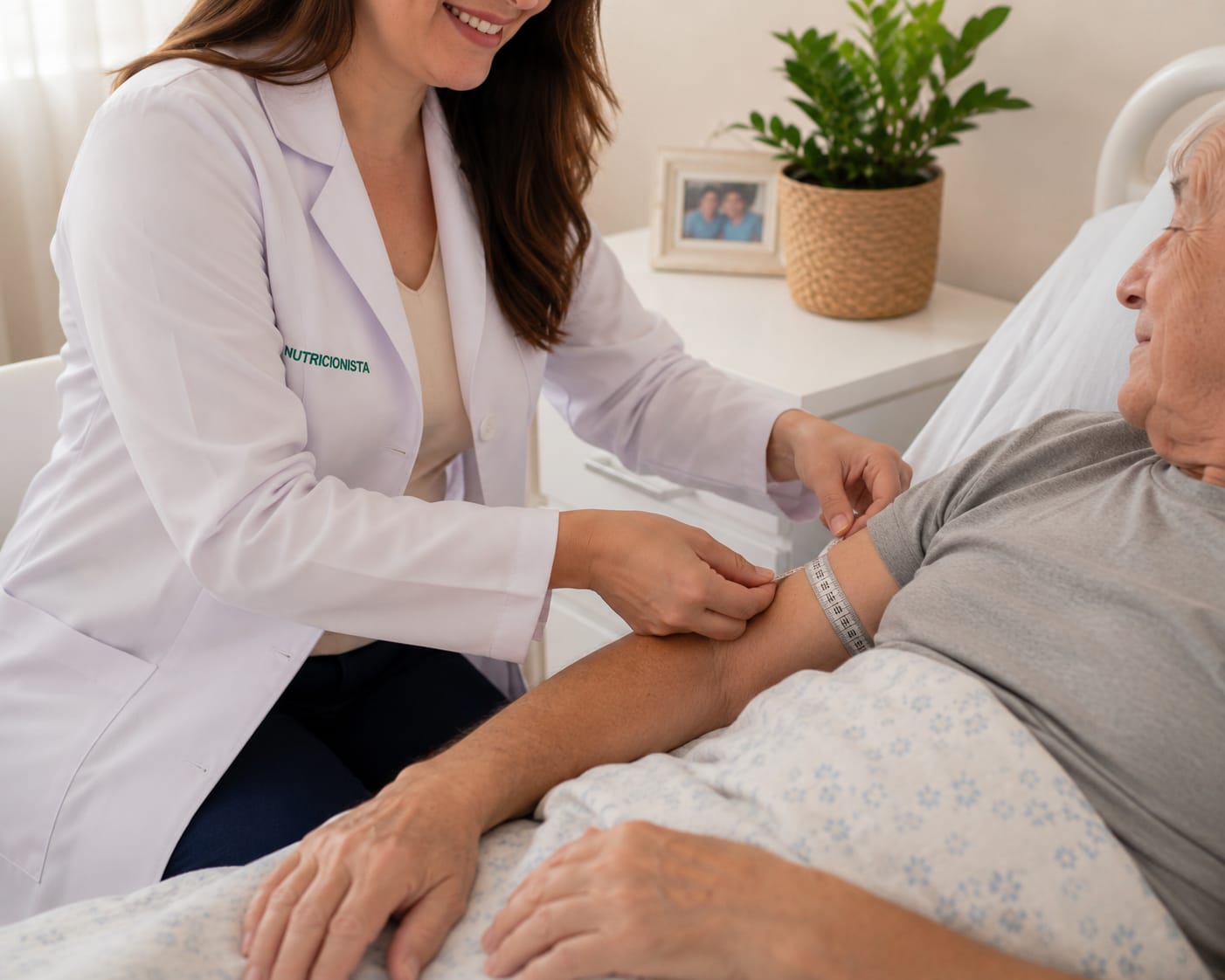 Atendimento nutricional home care com paciente idoso