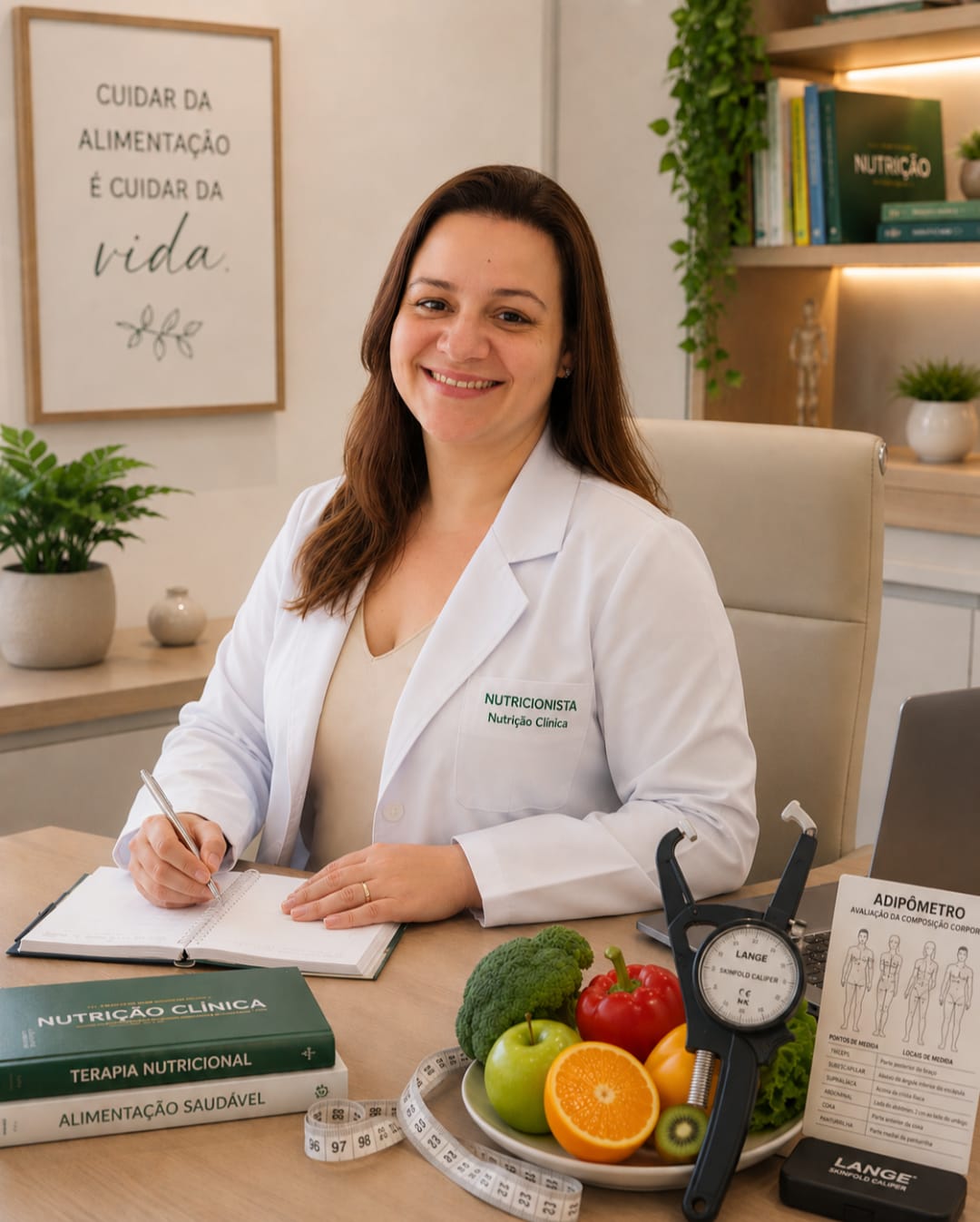 Patr&iacute;cia SLopes em consult&oacute;rio nutricional